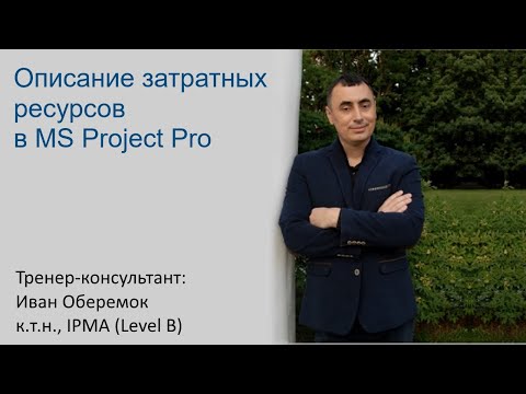 Описание затратных ресурсов в MS Project Pro