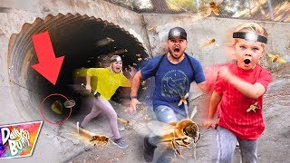 Exploring Secret Abandoned Underground Tunnel TRAPPED WITH BEES!  (HIVE FOUND)