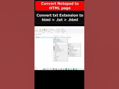 Steps to convert Notepad File into HTML File and make a Website #shors ...