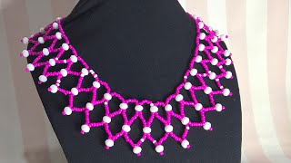S03 E15. How to make bead jewelry/necklace tutorials. (Beading series)