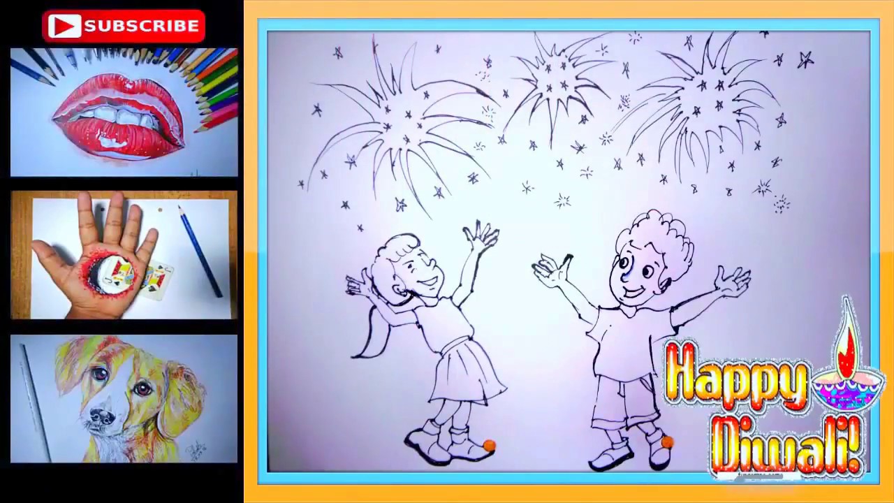 19+ Easy Diwali Crackers Drawing Images Pics