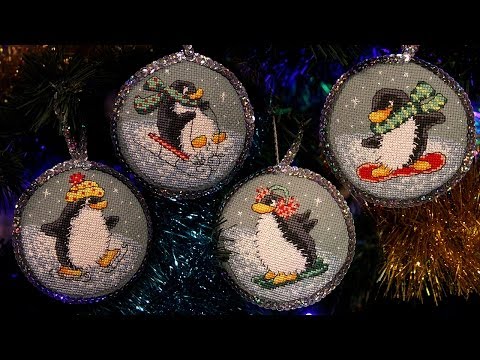 Пингвины вышивка крестом