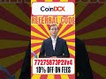 CoinDCX Referral Code "77275873P2Vv4" Get 10% Off On Trading Fees