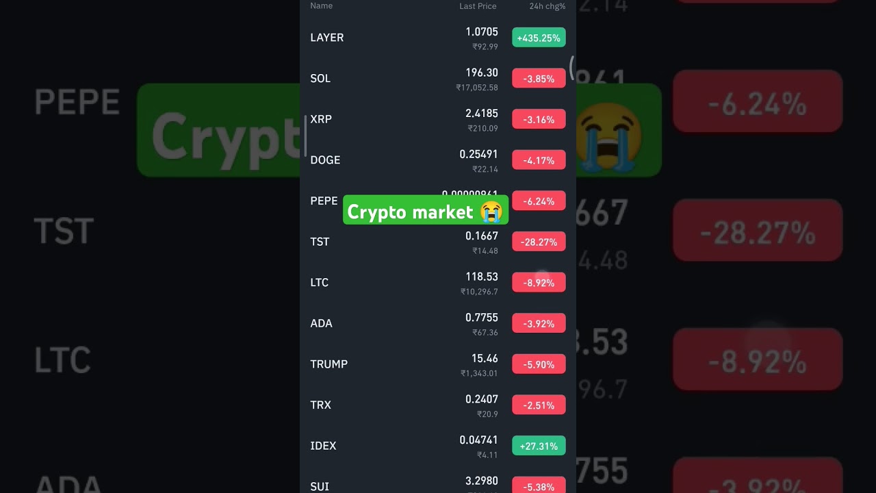 Crypto market 😭 