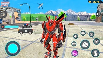 Red Mega Robot Jet Bike Car Transformation Robot Game 2020 - Android Gameplay