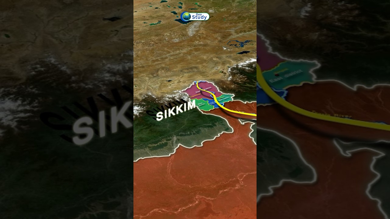 Sikkim State Through Map Animation ( सिक्किम ) Indian Geography #geography #upsc #sikkim #geostudy
