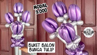 DIY BALLON BOUQUET Low Budget | Tutorial Buket Balon | Buket Balon Bunga TULIP