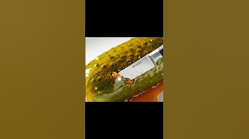 Cutting a Caramelized Cucumber in Macro HD | Mesmerizing ASMR 🥒✨ | AI ASMR