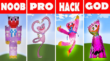 KISSY MISSY HUGGY WUGGY Minecraft Pixel Art ✨ (NOOB vs PRO vs HACKER vs GOD) ✨