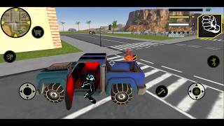 Black Stickman Rope Hero Gangstar Crime Simulator | Android/iOS | Gameplay | HD screenshot 2