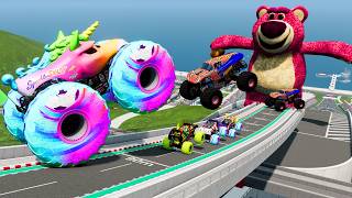 Epic High Speed BIG and Small Monster Trucks JAM Stunts & Crashes #84 | BeamNG Drive screenshot 1