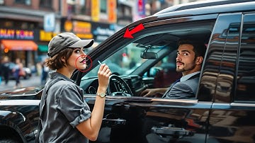 Use Window As Mirror,Girl Dress Up Ugly To Mess Up Date! Unware CEO In Car See Everything Love Her!