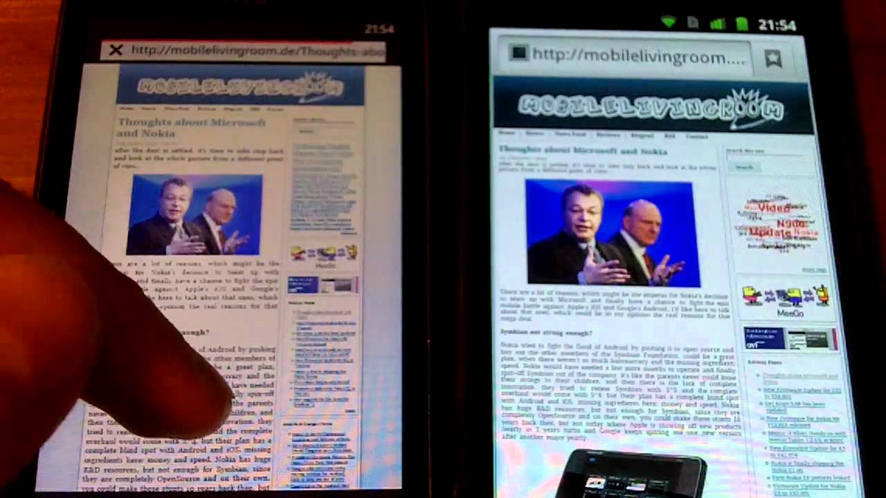 Browser speed: HTC7 vs. Samsung Galaxy S
