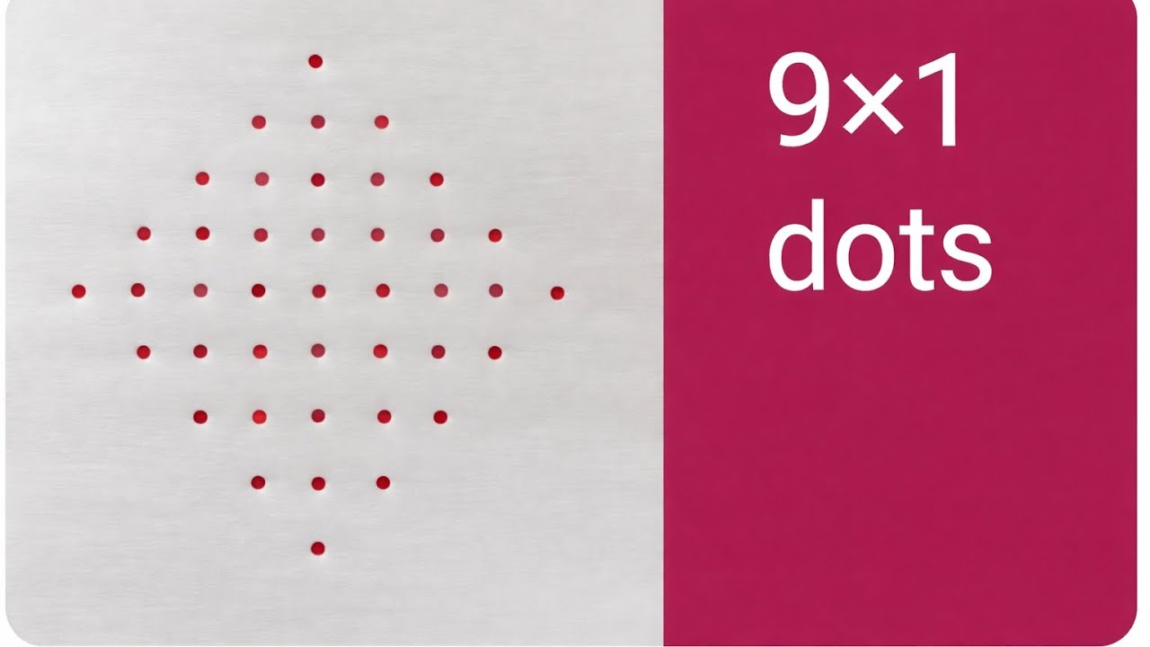 9*1 dots easy and simple rangoli designs | #rangoli #muggulu #indianart #art #kolam #trending #viral