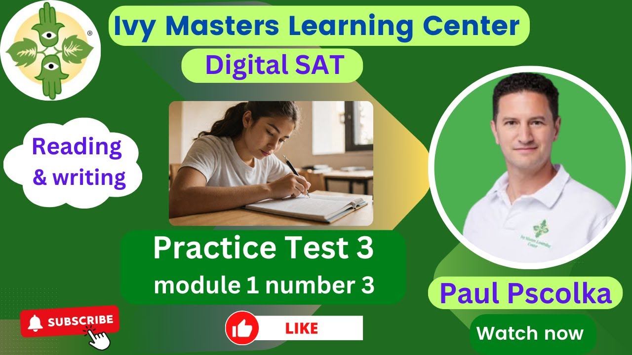 Digital SAT practice test 3 module 1 number 3 reading and writing ...