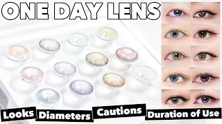 All about One Day Lenses ! Duration of use , Diameter , Colors , Design , Looks