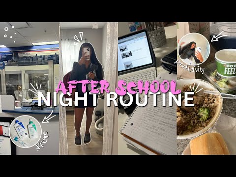 AFTER SCHOOL NIGHT ROUTINE | dropping off packages, homework, skincare, etc.