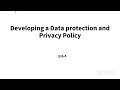 Developing a data protection and privacy policy
