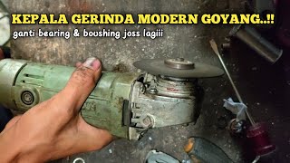 Cara Perbaiki Kepala Gerinda Modern M-2350B Goyang Ganti Bearing 6001 & Boushing