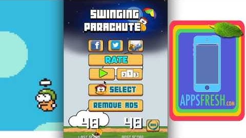 Swing Copters game sequel Swinging Parachute source code free demo iOS Gameplay