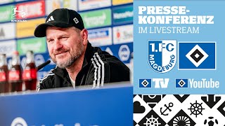 RE-LIVE: PRESSEKONFERENZ I 29. Spieltag I 1. FC Magdeburg vs. HSV