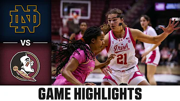 Notre Dame vs. Florida State Game Highlights | 2023-24 ACC Women’s Basketball