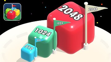 2048 Merge Blocks 3D Part 1 - Unlock 512 1024 2048 Blocks | Best Android Gameplay World Record