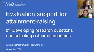 Evaluation support for attainment raising: Developing research questions & choosing outcome measures