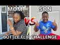 Mother VS Son GAME OF BOTTLE FLIP! Unbelievable Outcome!! | Justin's Time