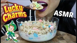 ASMR Lucky Charms Cereal (CRUNCHY MARSHMALLOWS EATING SOUNDS) No Talking | SAS-ASMR