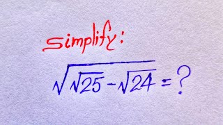 Germany | A Nice Math Square roots problem | How to simplify?