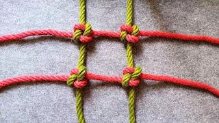 Crown Knot for Making Cargo Net or Climbing Net