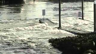 Tsunami Wave Surges in Charleston, Oregon 2011