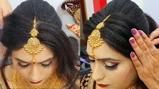 advance bridal Juda hairstyle & Tikka setting step by step for beginners