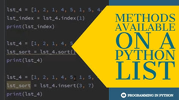 Methods available on Python Lists || Python List || Python Data Structures - Part 6