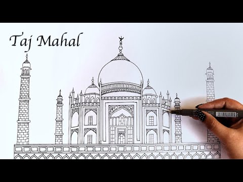 Buy Taj Mahal, Artwork, Hand Drawing, Ink Pen Drawing, Giclee Print, Print,  Agra, India Online in India - Etsy