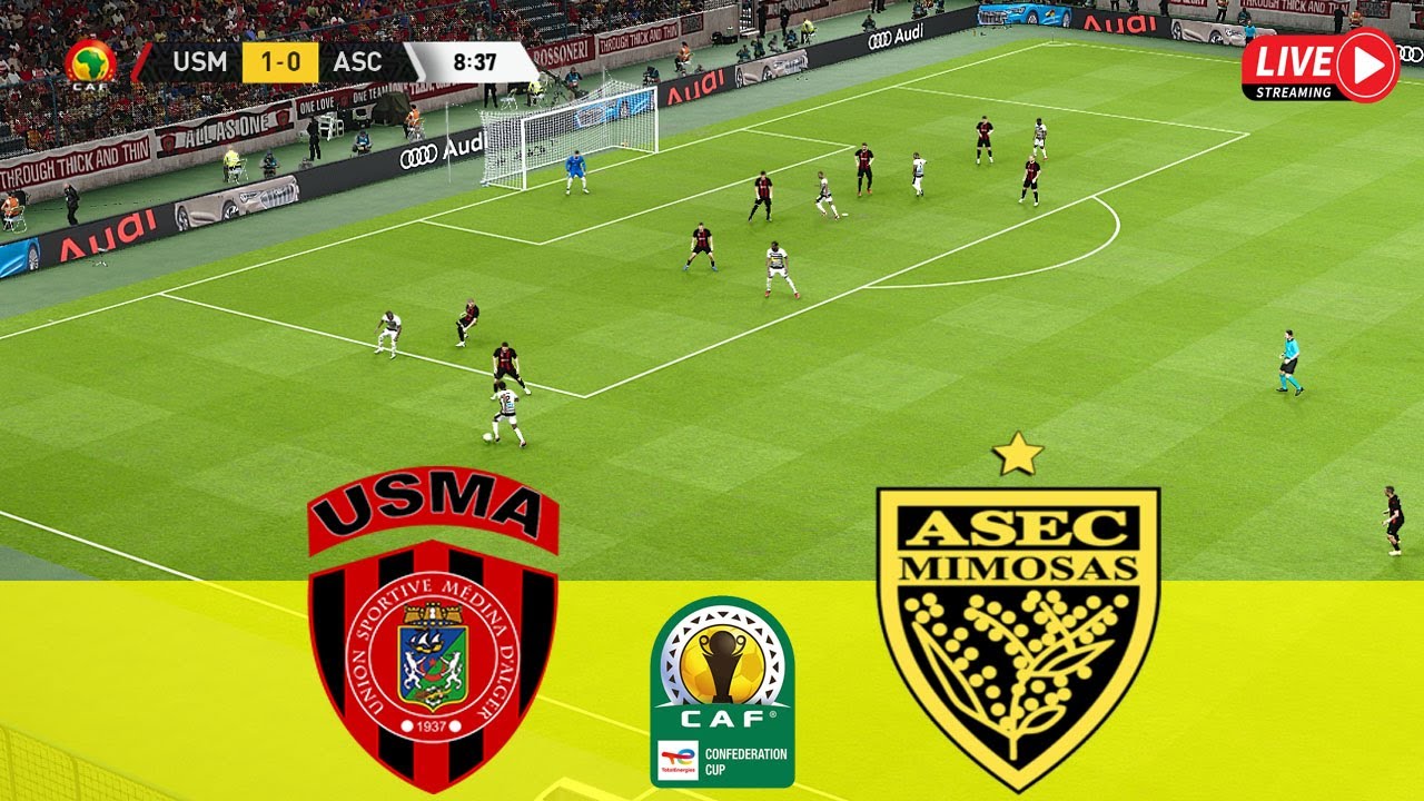 🔴LIVE USM Alger vs ASEC Mimosas SEMI FINAL CAF Confederation CUP 2023 - Football Simulation