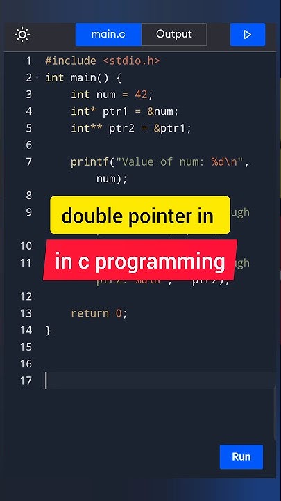 pointer to pointer in c programming | double pointer | #c #shorts # ...