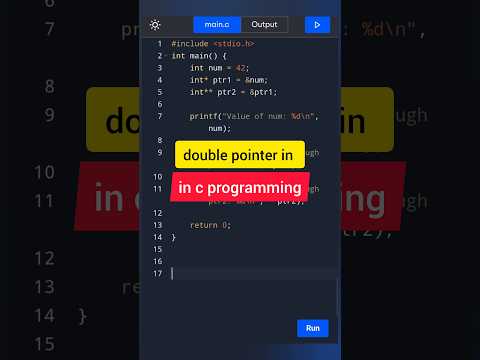pointer to pointer in c programming | double pointer  | #c #shorts  #shortvideo