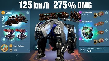 [WR] 16.8M Damage Grom Squall BJORN w/ Frederick | War Robots Gameplay