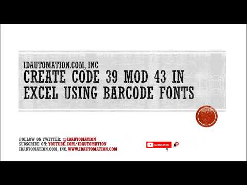 How to create Code 39 MOD 43 barcodes in Excel using Barcode Fonts