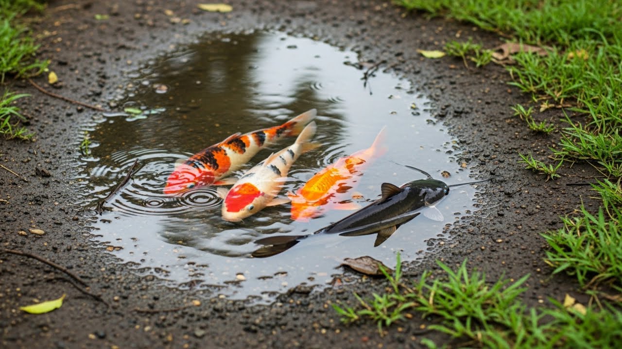 Finding Big Koi Fish in Natural Habitat | Exotic Ornamental Fish & Huge Catfish Strike