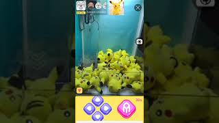 Winning a Pikachu on the online claw machine app Clawee screenshot 2