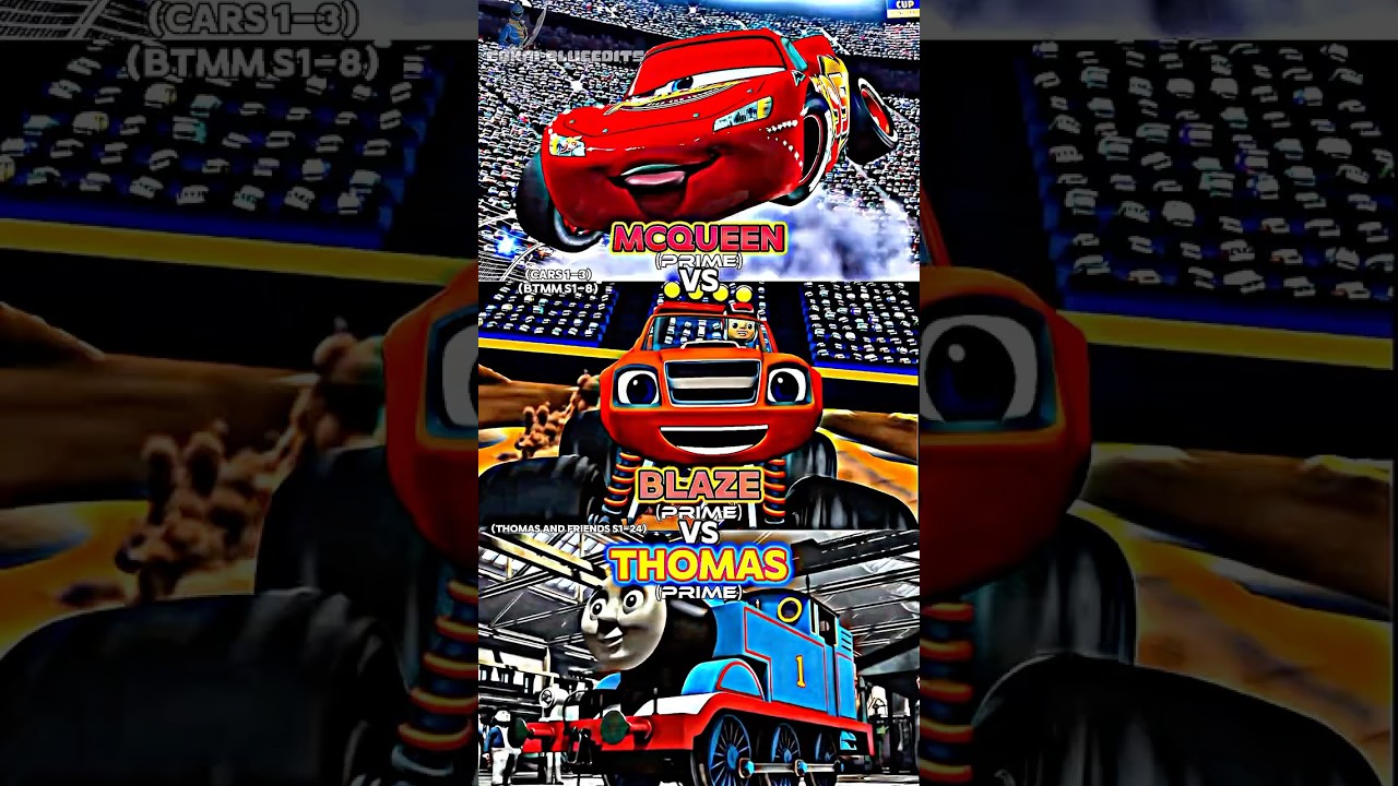 Lighting McQueen vs Thomas vs Blaze 