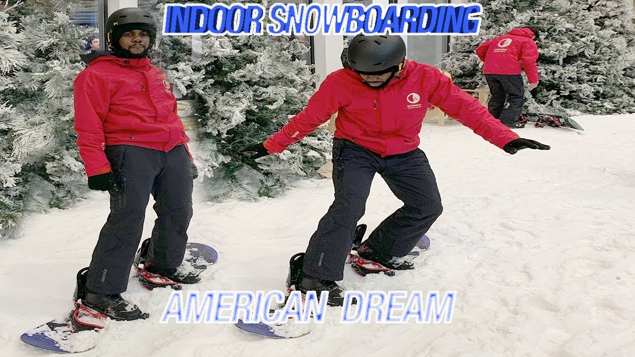 VAZZ VLOGZ FIRST TIME SNOWBOARDING!!INDOOR SNOWBOARDING AT AMERICAN