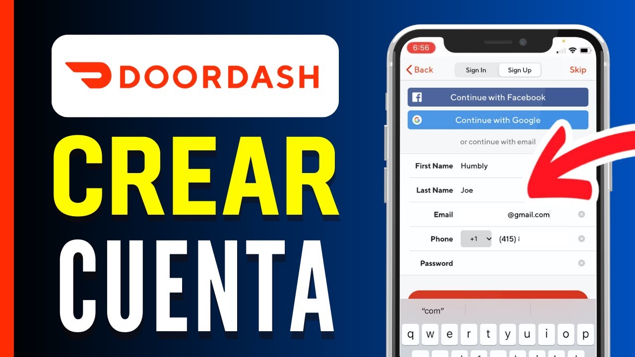 Cómo crear una cuenta de DoorDash paso a paso
