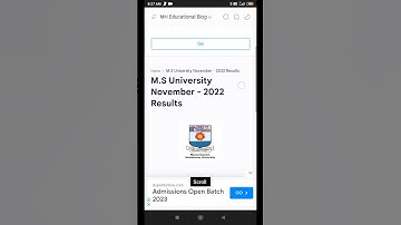 M.S University M.Phil - Affiliated Colleges November - 2022  Results