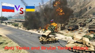 Ukrainian Army used German PZH-2002 and Brutal anti tank to Destroy Russian Commando battalion Gta-5