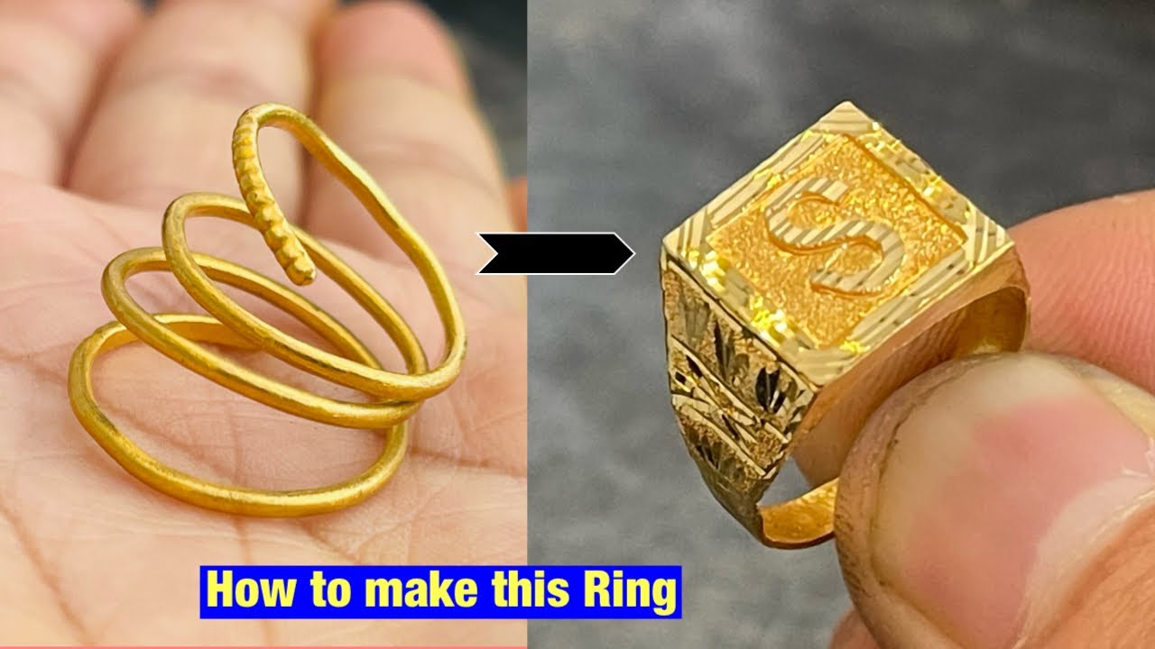 24k gouden ring maken voor heren | Hoe een gouden ring wordt gemaakt