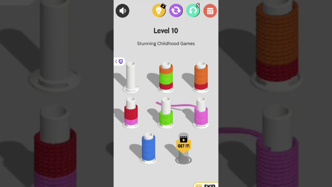 New Game! Rope colour sort 3D puzzle..Addictive Rope sort challenge ..